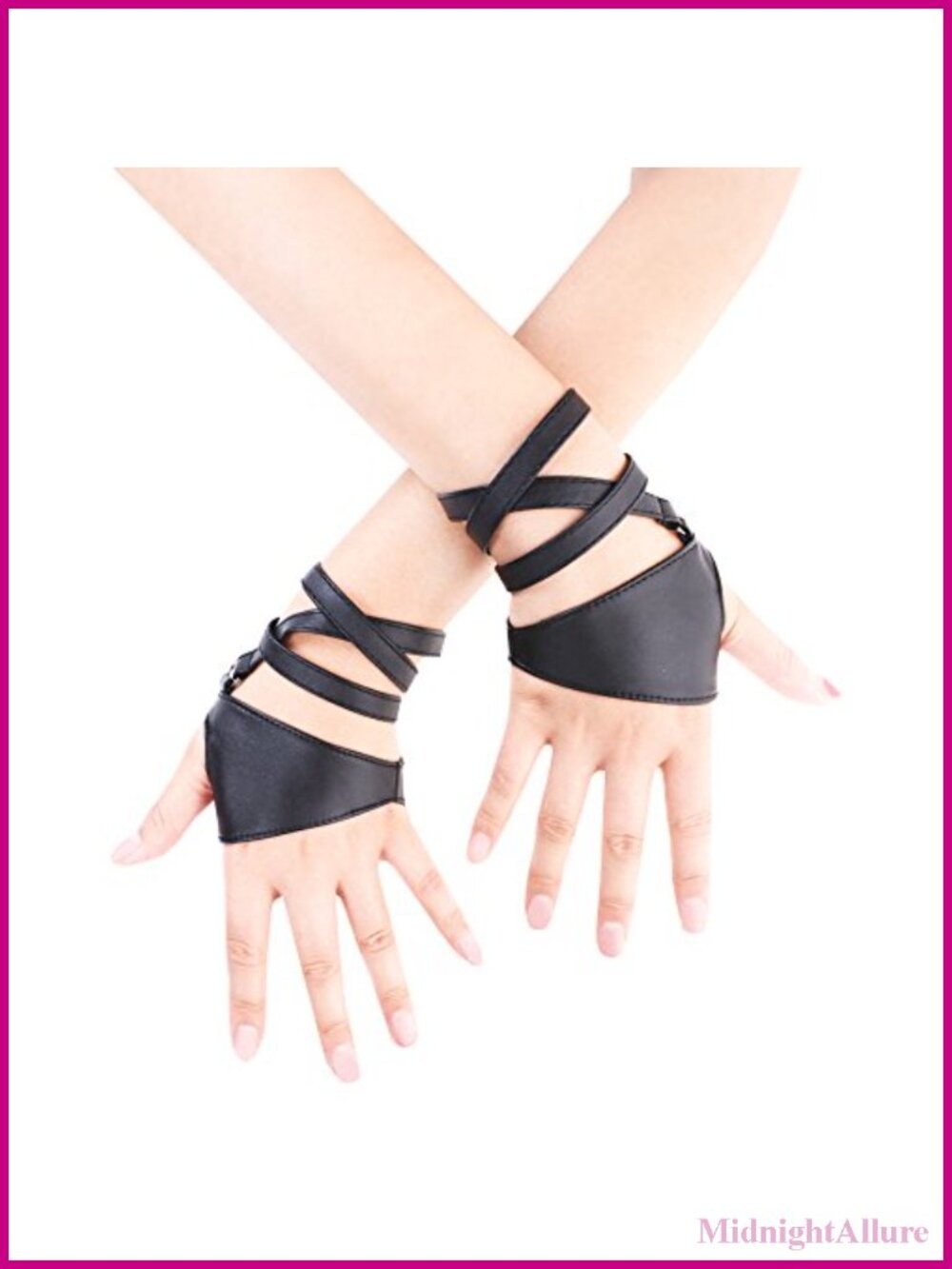 Half Finger Fingerless PU Leather Punk Gloves Bar Night Dance Cosplay